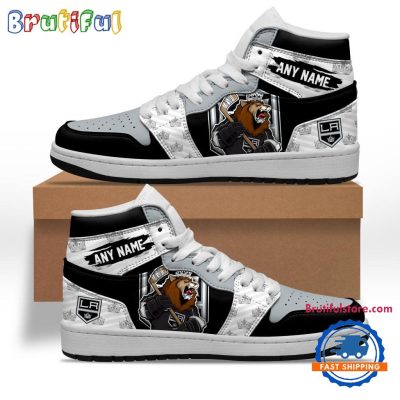 NHL Los Angeles Kings Team Mascot Design Air Jordan 1 Hightop Shoes