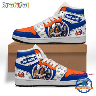 NHL New York Islanders Team Mascot Design Air Jordan 1 Hightop Shoes