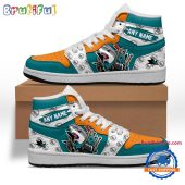 NHL San Jose Sharks Team Mascot Design Air Jordan 1 Hightop Shoes