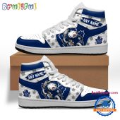 NHL Toronto Maple Leafs Team Mascot Design Air Jordan 1 Hightop Shoes