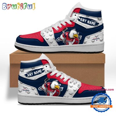 NHL Washington Capitals Team Mascot Design Air Jordan 1 Hightop Shoes