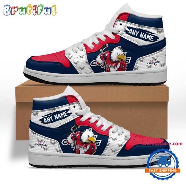 NHL Washington Capitals Team Mascot Design Air Jordan 1 Hightop Shoes