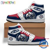 NHL Winnipeg Jets Team Mascot Design Air Jordan 1 Hightop Shoes