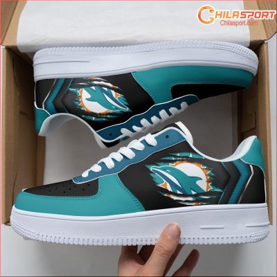 Nike Air Force 1 Miami Dolphins Stylish Sneakers Perfect Gift for Sport Fans - soulcals