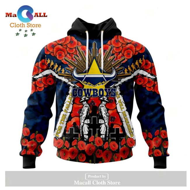 North Queensland Cowboys - Specialized 2023 Anzac Jersey Concepts Hoodie Sweatshirt 3D LIMITED EDITION -soulcals