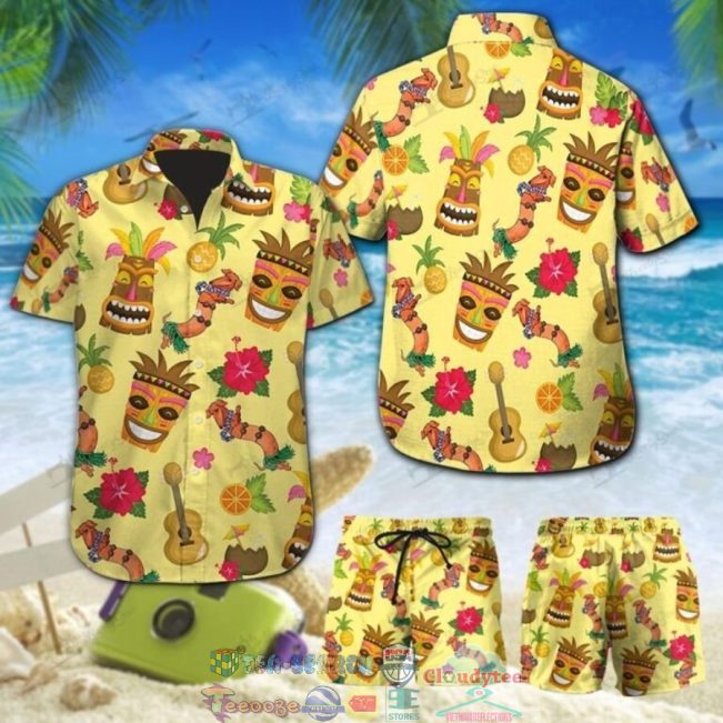 Dachshund Tropical Tiki Pineapple Hawaiian Shirt And Shorts - Hot Sale 2025