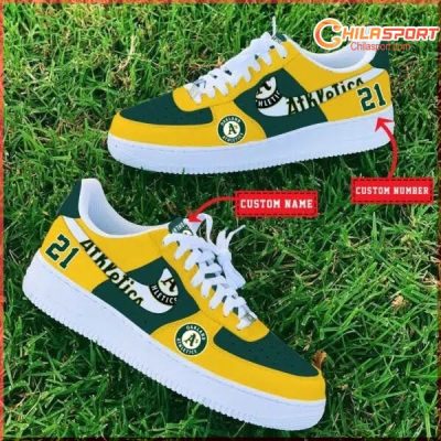 Oakland Athletics MLB Air Low Top AF1 Sneakers Shoes Stylish Fan Gear for Men and Women - soulcals Oakland Athletics MLB Air Low Top AF1 Sneakers Shoes Stylish Fan Gear for Men and Women - soulcals