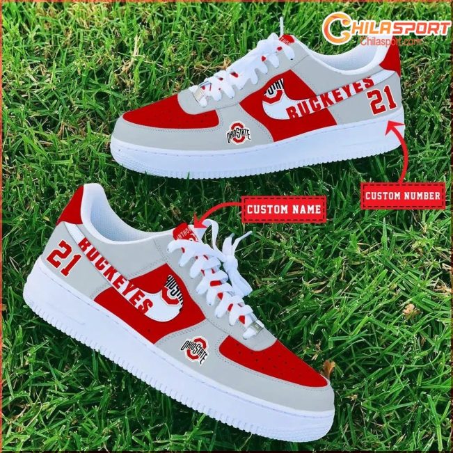 Ohio State Buckeyes Air Low Top AF1 Sneakers Stylish Shoes for Men Women College Gift Ideas - soulcals