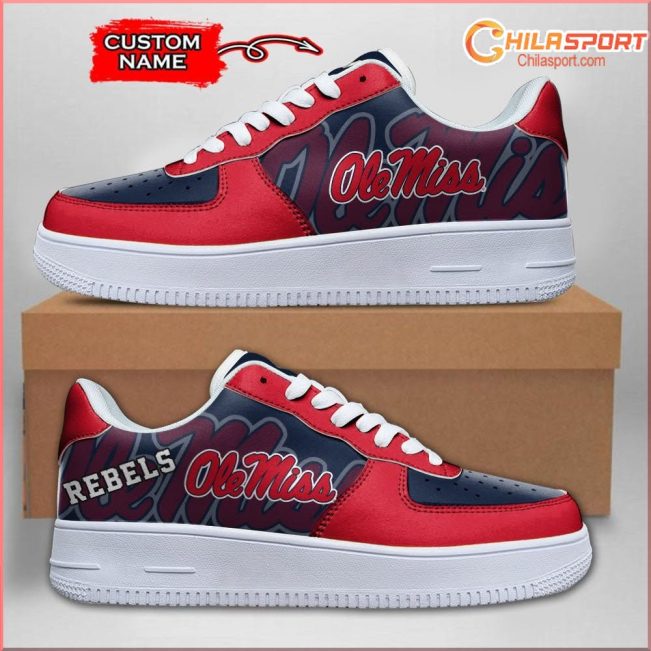 Ole Miss Rebels Sneakers Stylish Air Low Top AF1 Shoes for University Fans and Alumni Gifts - soulcals