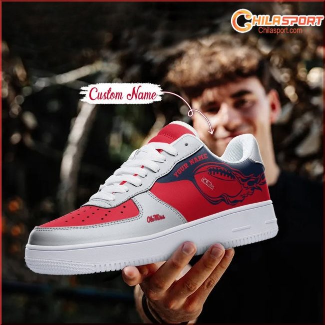 Ole Miss Rebels Stylish Air Low Top AF1 Sneakers Shoes NCAA Fan Gear For Men and Women - soulcals