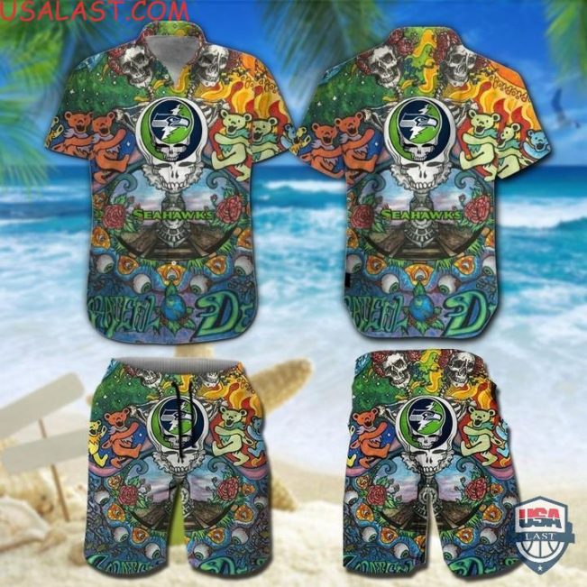 Nfl Seattle Seahawks Grateful Dead Bears Hawaiian Shirt And Shorts - Hot Sale 2025