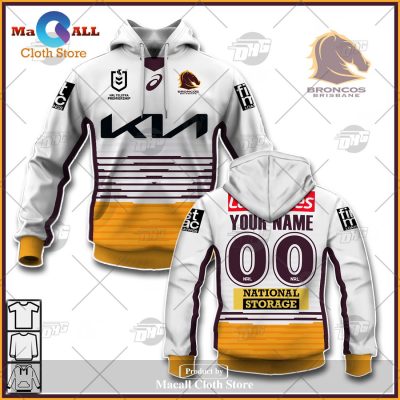 Personalize NRL Brisbane Broncos 2023 Away Jersey Hoodie Sweatshirt 3D -soulcals
