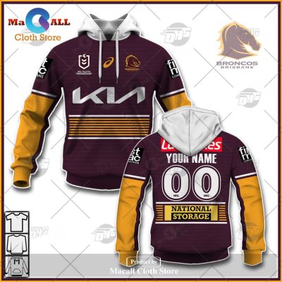 Personalize NRL Brisbane Broncos 2023 Home Jersey Hoodie Sweatshirt 3D -soulcals