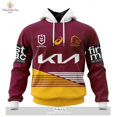 Personalize NRL Brisbane Broncos Home Kits 2023 Hoodie Sweatshirt 3D -soulcals
