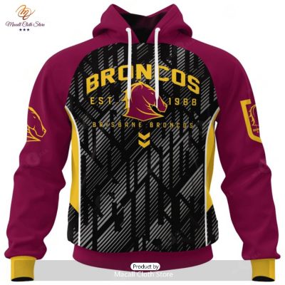 Personalize NRL Brisbane Broncos Special Blocker Design Hoodie Sweatshirt 3D -soulcals