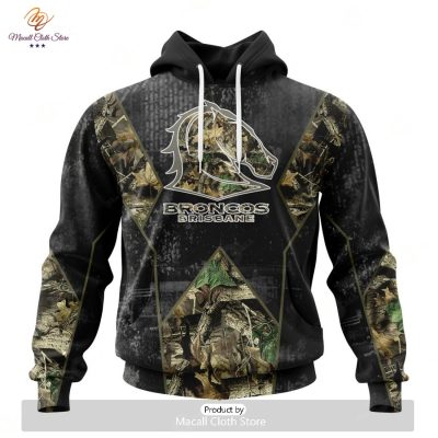 Personalize NRL Brisbane Broncos Special Camo Hunting Design Hoodie Sweatshirt 3D -soulcals