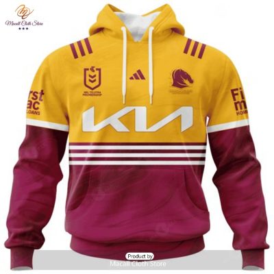 Personalize NRL Brisbane Broncos Special Heritage 2 Design Hoodie Sweatshirt 3D -soulcals