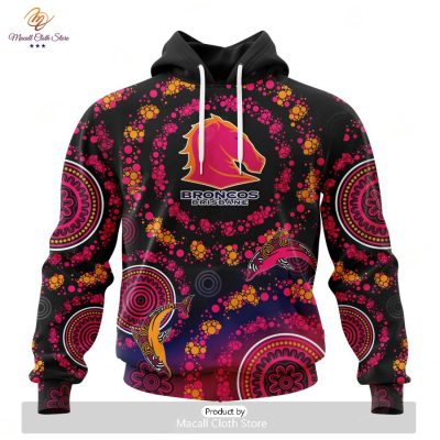 Personalize NRL Brisbane Broncos Special Pink Breast Cancer Design Hoodie Sweatshirt 3D -soulcals