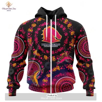 Personalize NRL Brisbane Broncos Special Pink Breast Cancer Design Hoodie Sweatshirt 3D -soulcals