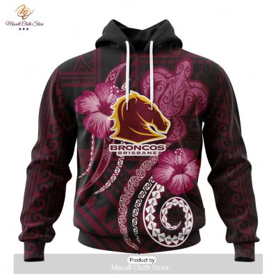 Personalize NRL Brisbane Broncos Special Polynesian Design Hoodie Sweatshirt 3D -soulcals