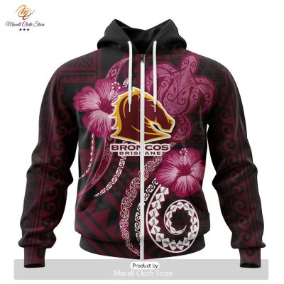 Personalize NRL Brisbane Broncos Special Polynesian Design Hoodie Sweatshirt 3D -soulcals