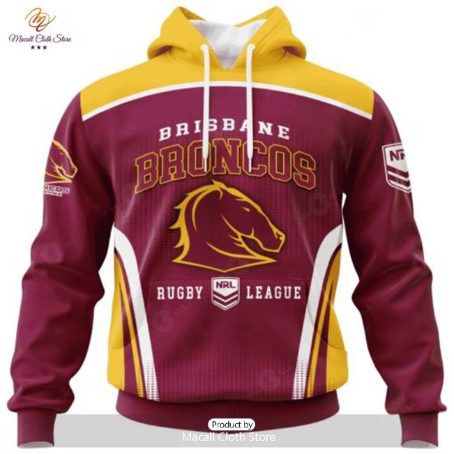 Personalize NRL Brisbane Broncos Special Sideline Design Hoodie Sweatshirt 3D -soulcals