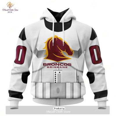 Personalize NRL Brisbane Broncos Special Star Wars Design Hoodie Sweatshirt 3D -soulcals