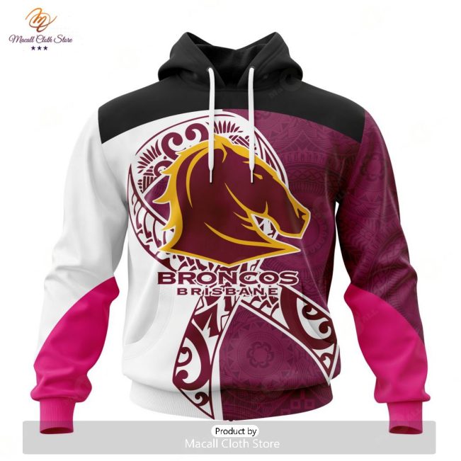 Personalize NRL Brisbane Broncos Specialized Kits Samoa Fight Cancer Hoodie Sweatshirt 3D -soulcals