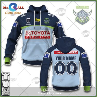 Personalize NRL Canberra Raiders 2023 Away Jersey Hoodie Sweatshirt 3D -soulcals
