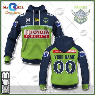 Personalize NRL Canberra Raiders 2023 Home Jersey Hoodie Sweatshirt 3D -soulcals