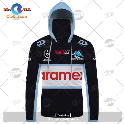 Personalize NRL Cronulla-Sutherland Sharks 2023 Away Jersey Hoodie Sweatshirt 3D -soulcals