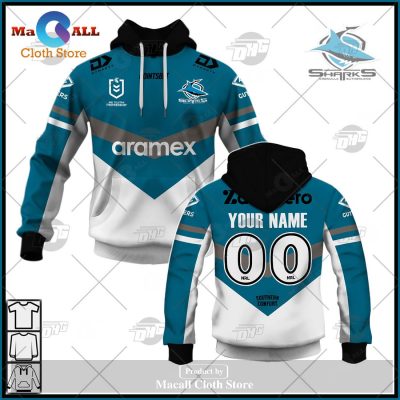 Personalize NRL Cronulla-Sutherland Sharks 2023 Heritage Jersey Hoodie Sweatshirt 3D -soulcals
