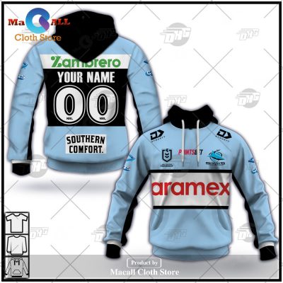 Personalize NRL Cronulla-Sutherland Sharks 2023 Home Jersey Hoodie Sweatshirt 3D -soulcals
