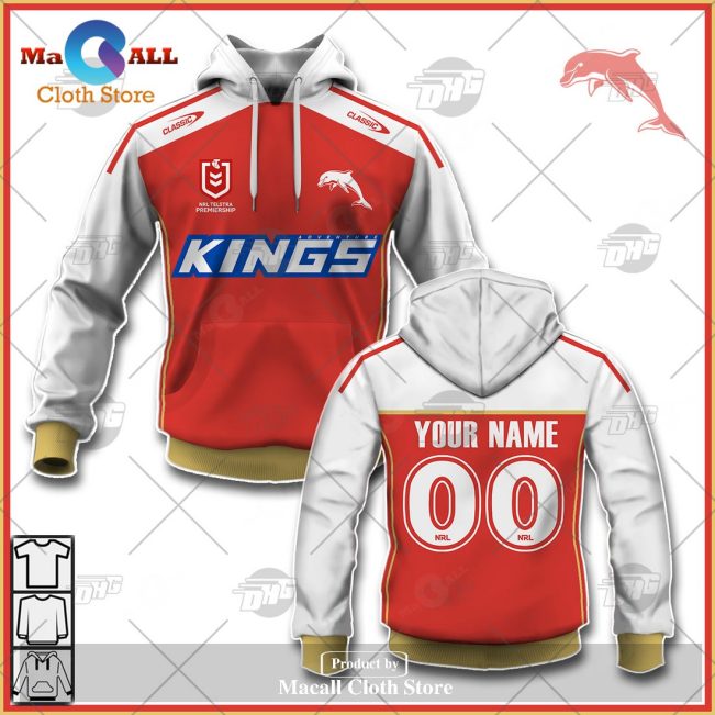 Personalize NRL Dolphins 2023 Heritage Jersey Hoodie Sweatshirt 3D -soulcals