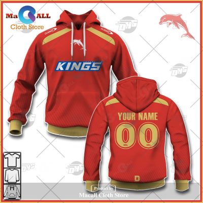 Personalize NRL Dolphins 2023 Training Tee Red Hoodie Sweatshirt 3D -soulcals