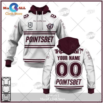 Personalize NRL Manly Warringah Sea Eagles 2023 Away Jersey Hoodie Sweatshirt 3D -soulcals