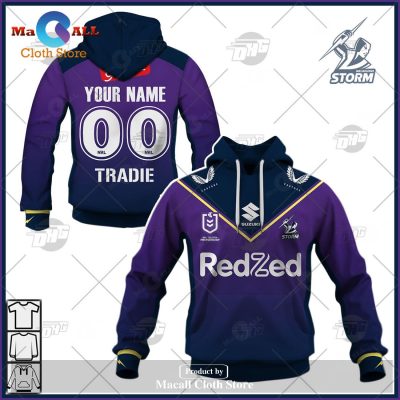 Personalize NRL Melbourne Storm 2023 Home Jersey Hoodie Sweatshirt 3D -soulcals