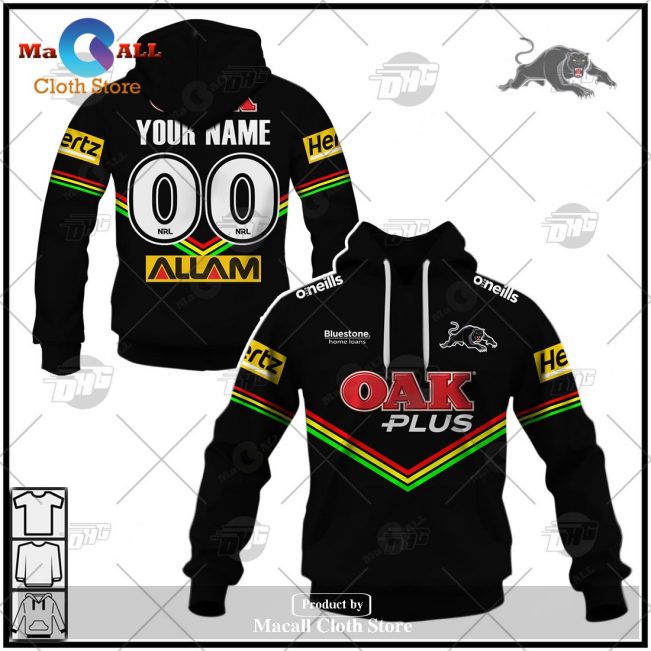 Personalize NRL Penrith Panthers 2023 Men's Dark Training Jersey Hoodie Sweatshirt 3D -soulcals