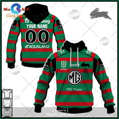 Personalize NRL South Sydney Rabbitohs 2023 Home Jersey Hoodie Sweatshirt 3D -soulcals