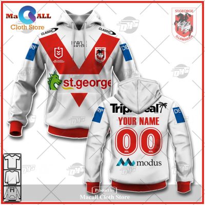 Personalize NRL St. George Illawarra Dragons 2023 Home Jersey Hoodie Sweatshirt 3D -soulcals