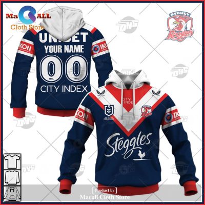 Personalize NRL Sydney Roosters 2023 Home Jersey Hoodie Sweatshirt 3D -soulcals