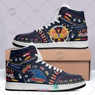 AFL Adelaide Crows Custom Name Black Indigenous Air Jordan 1 High Sneakers