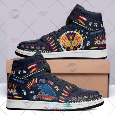 AFL Adelaide Crows Custom Name Black Indigenous Air Jordan 1 High Sneakers
