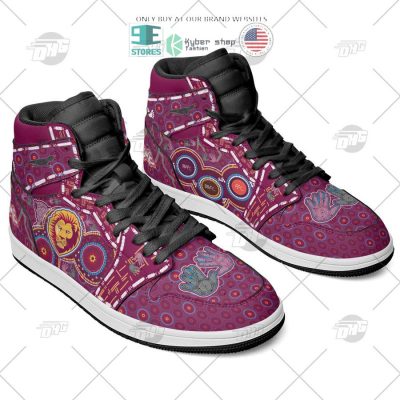 AFL Brisbane Lions Custom Name Indigenous Air Jordan 1 High Sneakers