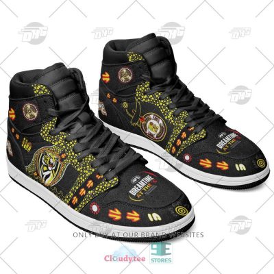 AFL Richmond Tigers Custom Name Black Indigenous Air Jordan 1 High Sneakers