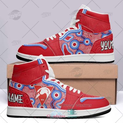 AFL Sydney Swans Custom Name Red Indigenous Air Jordan 1 High Sneakers