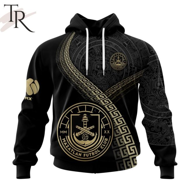 Personalized LIGA MX Mazatlan F.C Special Black And Gold Design Hoodie - soulcals.com