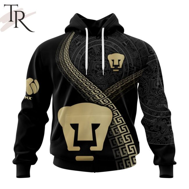 Personalized LIGA MX Pumas UNAM Special Black And Gold Design Hoodie - soulcals.com