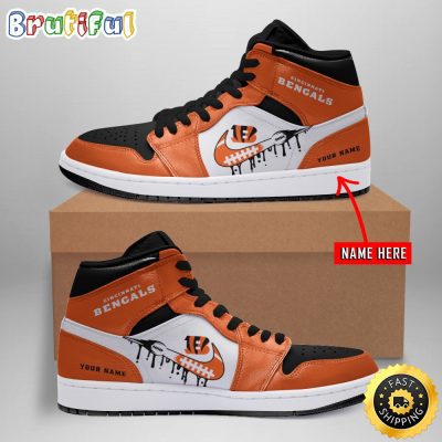 Personalized NFL Cincinnati Bengals Air Jordan 1 Shoes Iconic Air Jordan 1 Shoes