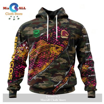 Personalized NRL Brisbane Broncos Special Camo Fishing Hoodie Sweatshirt 3D LIMITED EDITION -soulcals